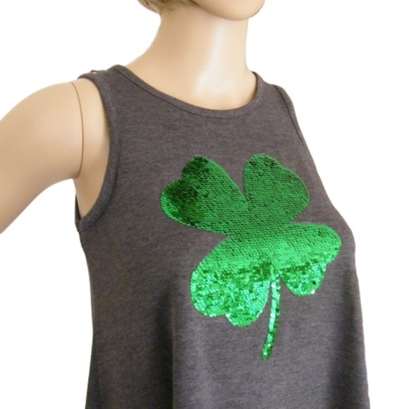 LOL Vintage Top Size M St. Patrick's Tank Sequins - Picture 8 of 9